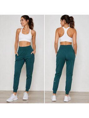 Lululemon Women’s Sz 8 Teal High Rise Jogger Pants Zip Pockets Athleisure